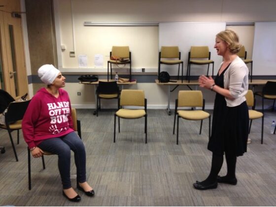 Developing the character of Ms Peacock in rehearsals: injecting humour.